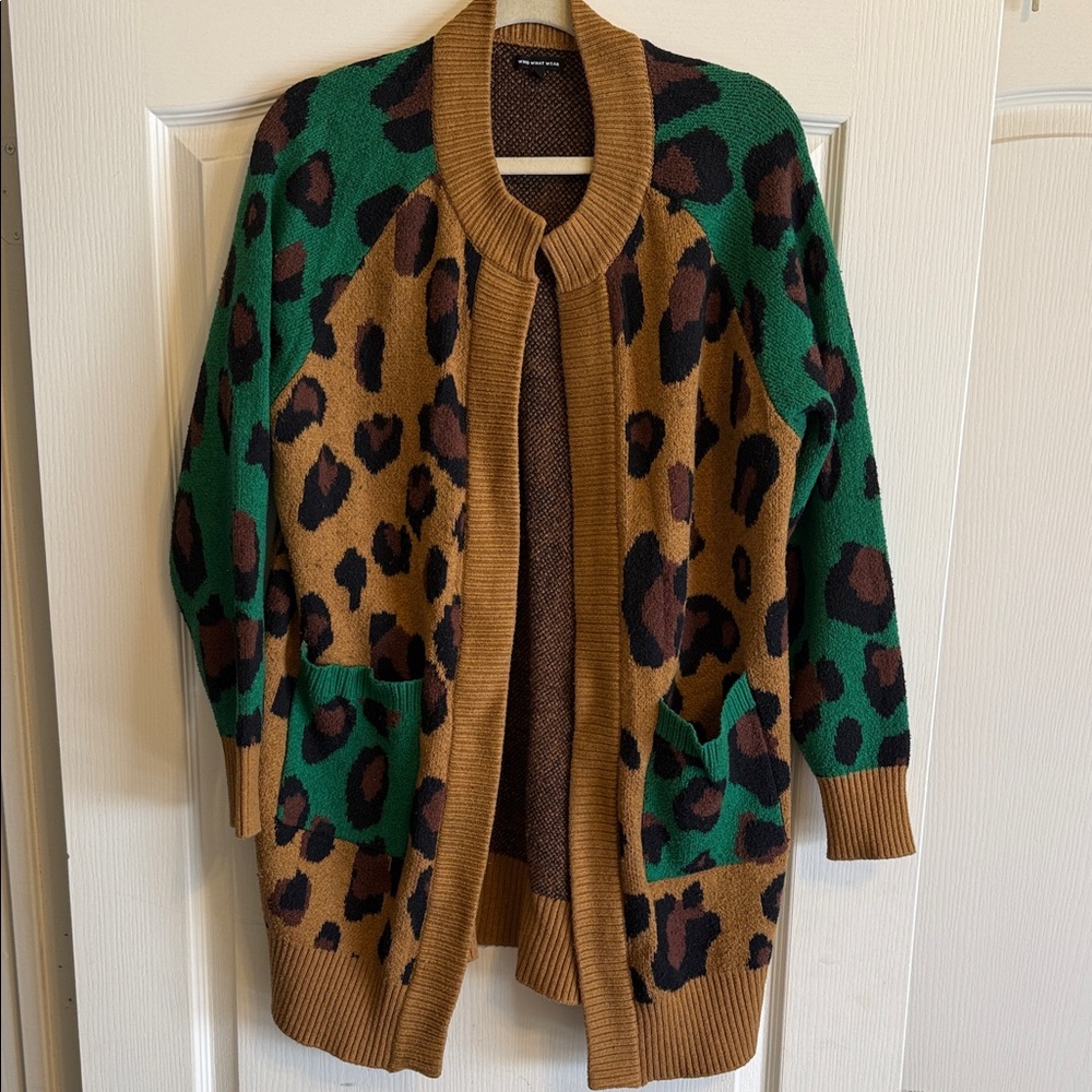 Who What Wear Leopard Print Cardigan